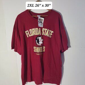 Vintage Florida State FSU Seminoles Red Oak Sportwear Red 2XL T-Shirt NWT NOS
